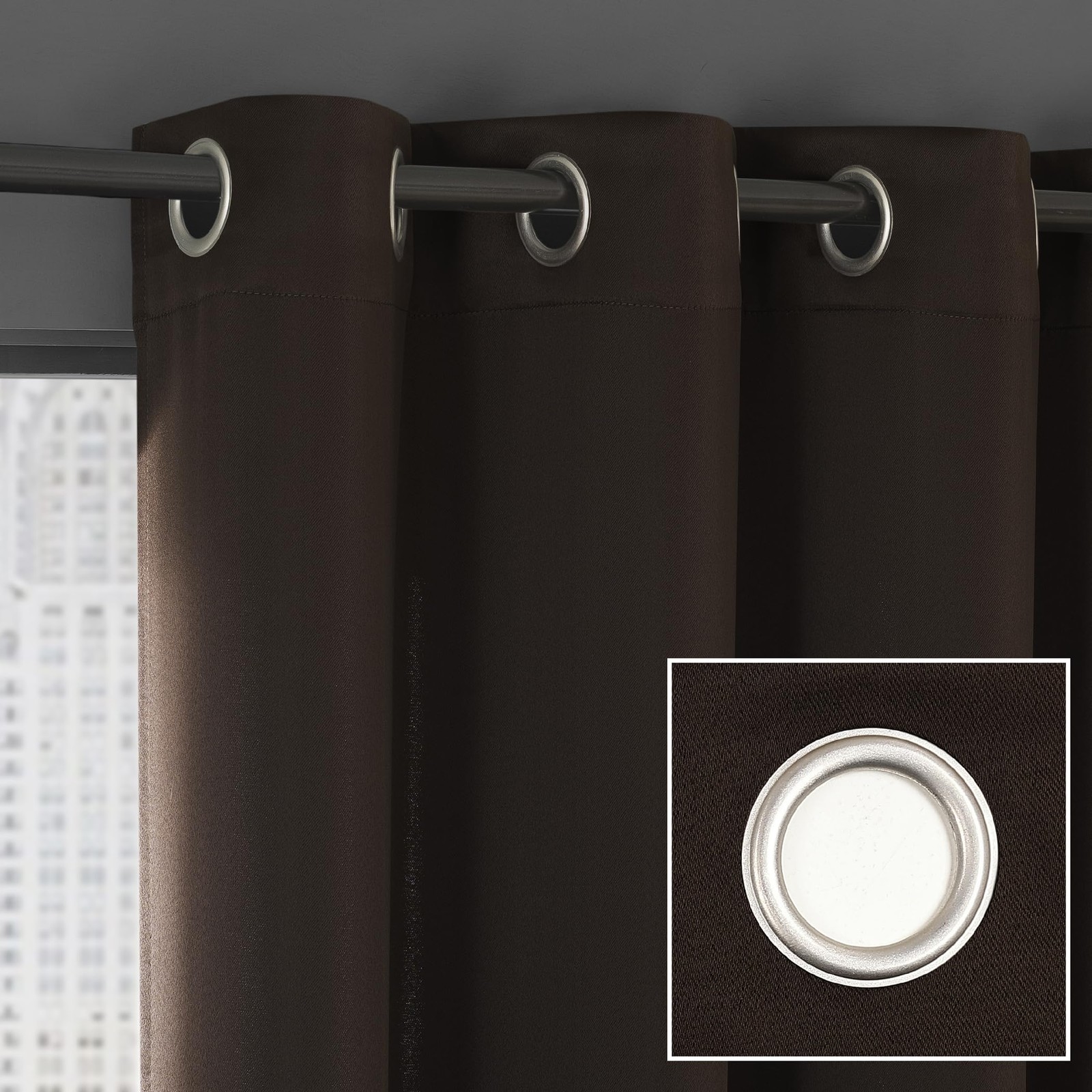 Sun Zero Soho 2-Pack Energy Saving Noise Reducing Blackout Grommet Curtain Panel