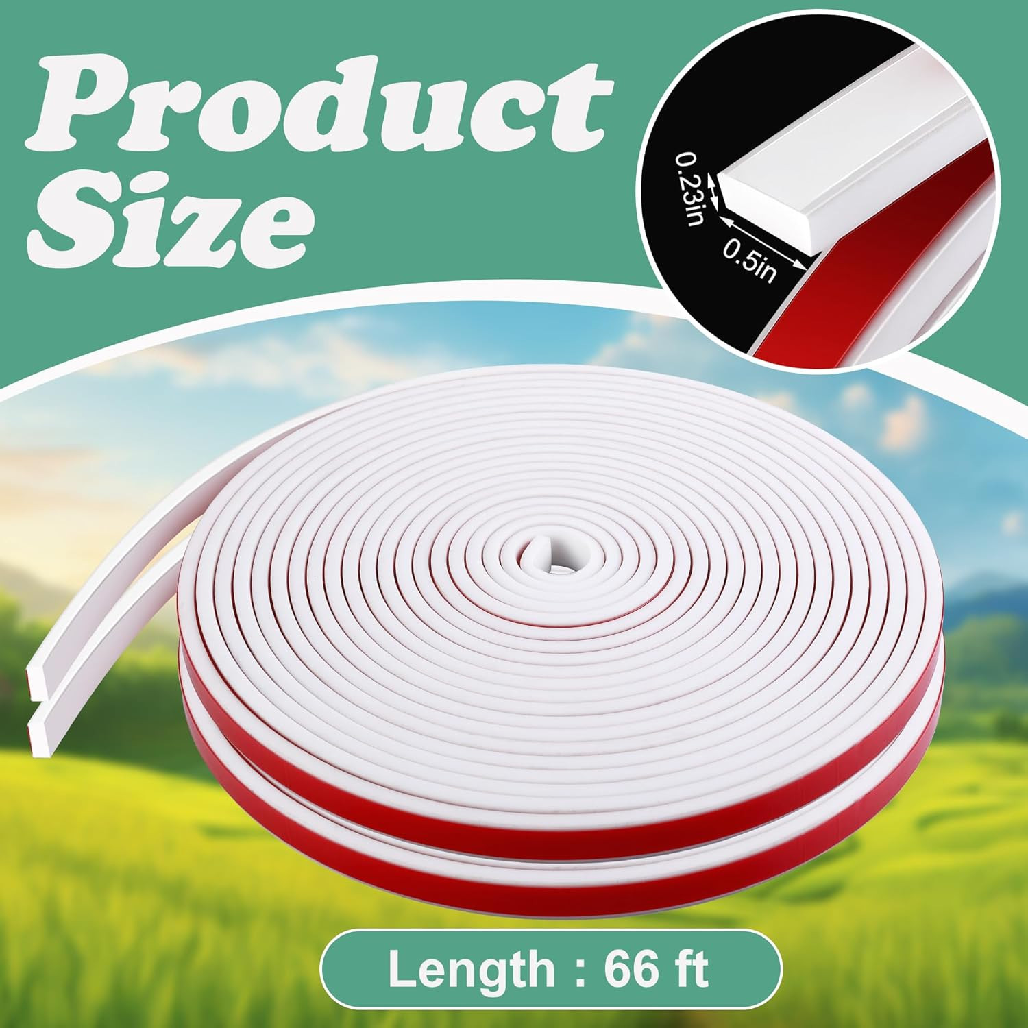 66 Ft Window Grille Inserts Grid Kit- TPE Self-Adhesive Peel and Stick Trim Mold