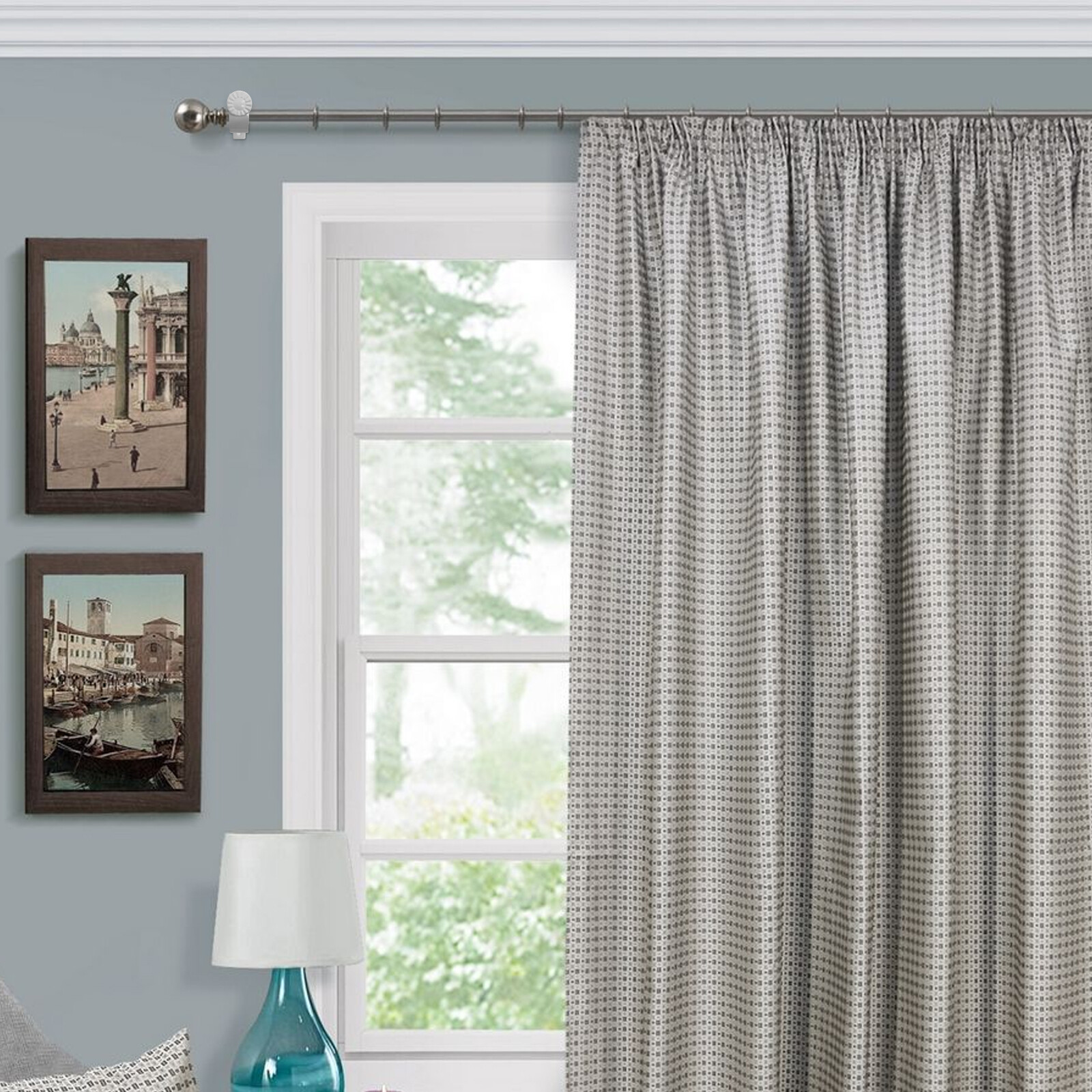 4PCS White Adjustable Curtain Rod Brackets Fit 1″-1.2″ Rods w/Screws & Anchors