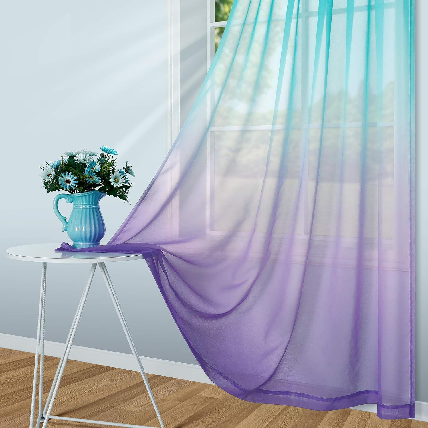 Mermaid Girls Curtains for Bedroom Decor Single Curtain Panel Pocket Window Shee