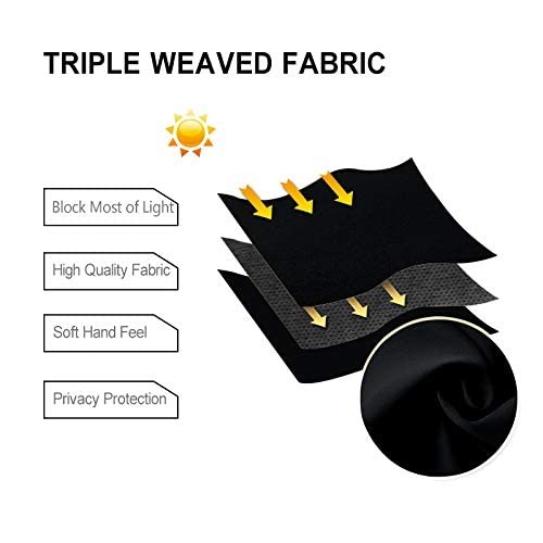 out Curtains for Bedroom Sewn with Tiebacks – 42″W x 63″L (Pack of 2) Black