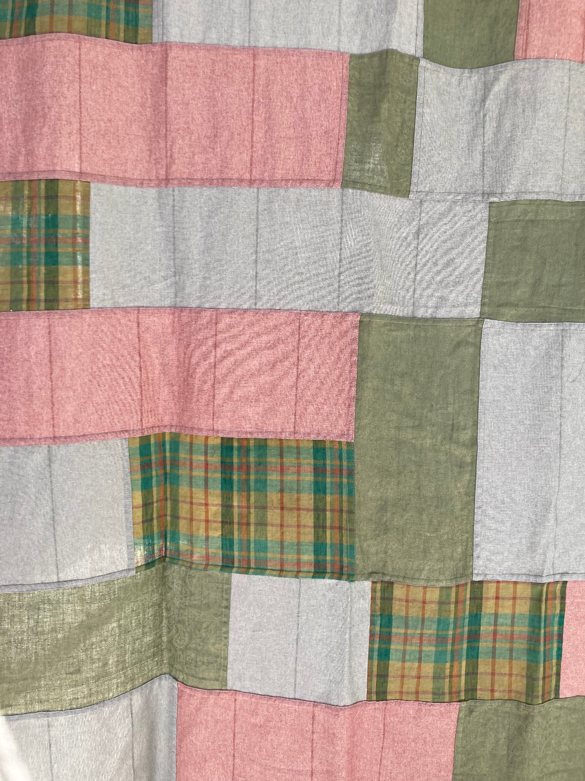 Boho Curtain Patchwork Panel 57″ x 84″ Tie-Top 100% cotton handmade