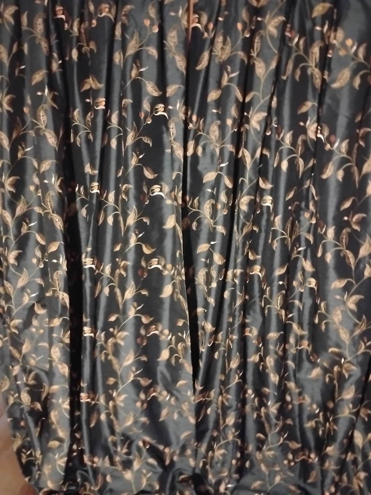 CUSTOM HEAVY Brocade LUXURY Lined Drape Panels Blue/ Gold Jacquard 32/87