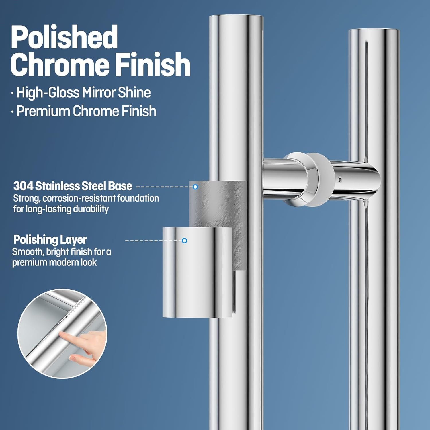 Ladder Style 36″ Push Pull Door Handle,Back to Back, 760Mm (29-15/16 Inch) CTC,