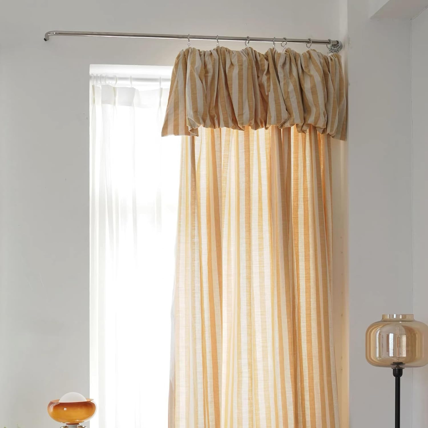 20 Pack Silver Big Curtain Rings with Eyelets with Clips, Metal Drapery Ring for