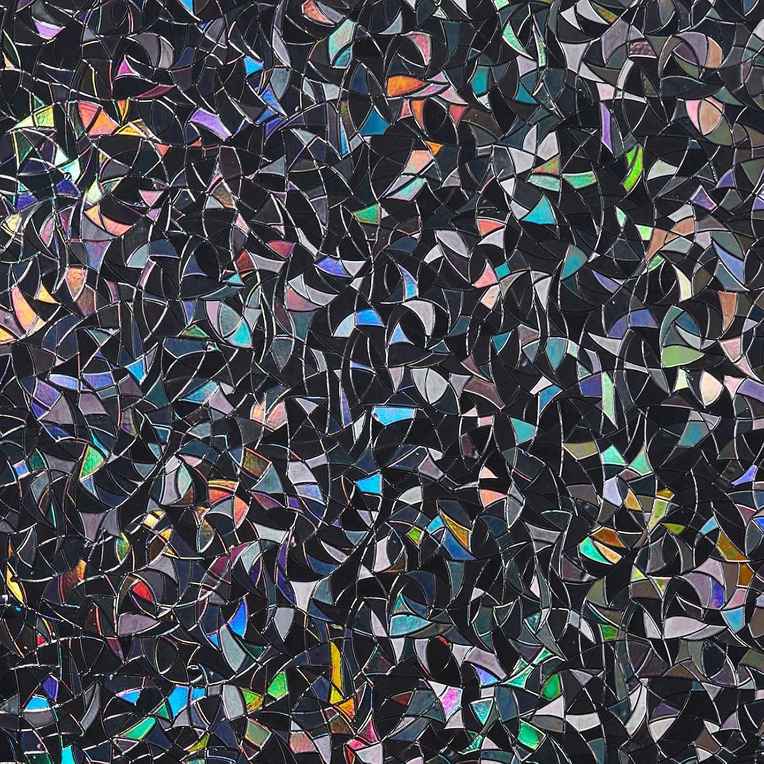 Removable Total Blackout Window Film with Rainbow Crescent Pattern – 17.5×78.7in