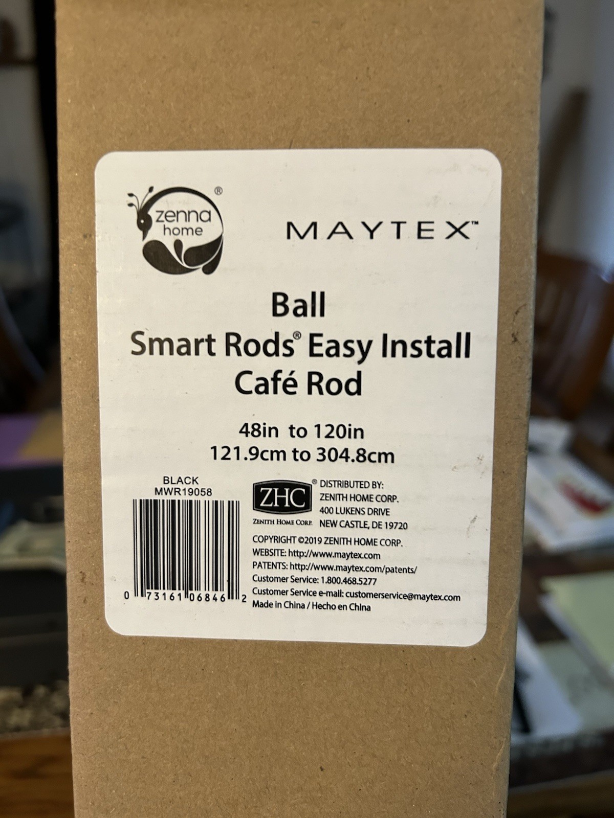 Matted Smart Rods Easy Install No Measuring Cafe Rod Black