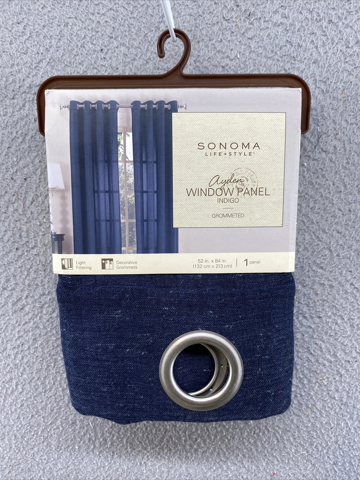 SONOMA Window Panel Ayden Indigo Grinned Light Filtering 52in By 84in NEW