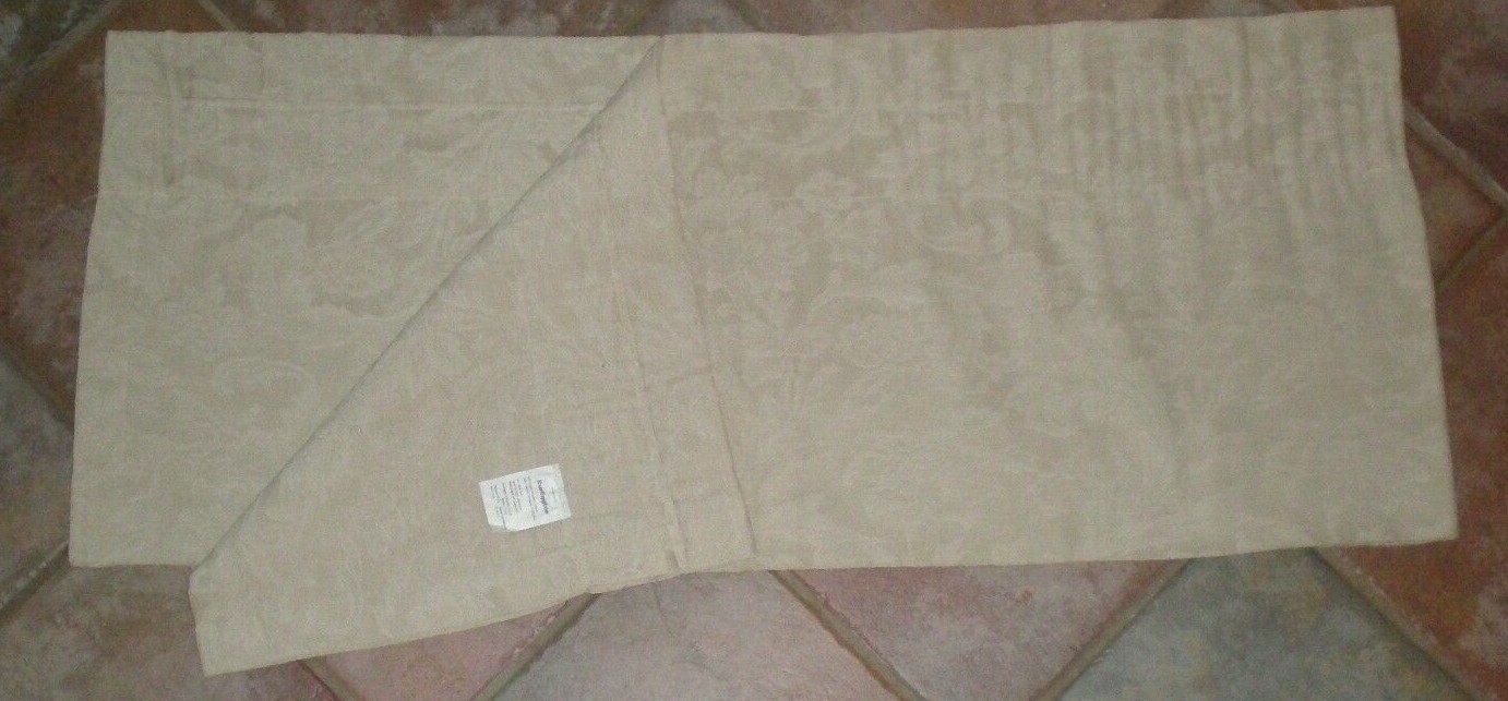 Burlington Damask Blouson Valance Acanthus Leaves Floral Cream Classic New