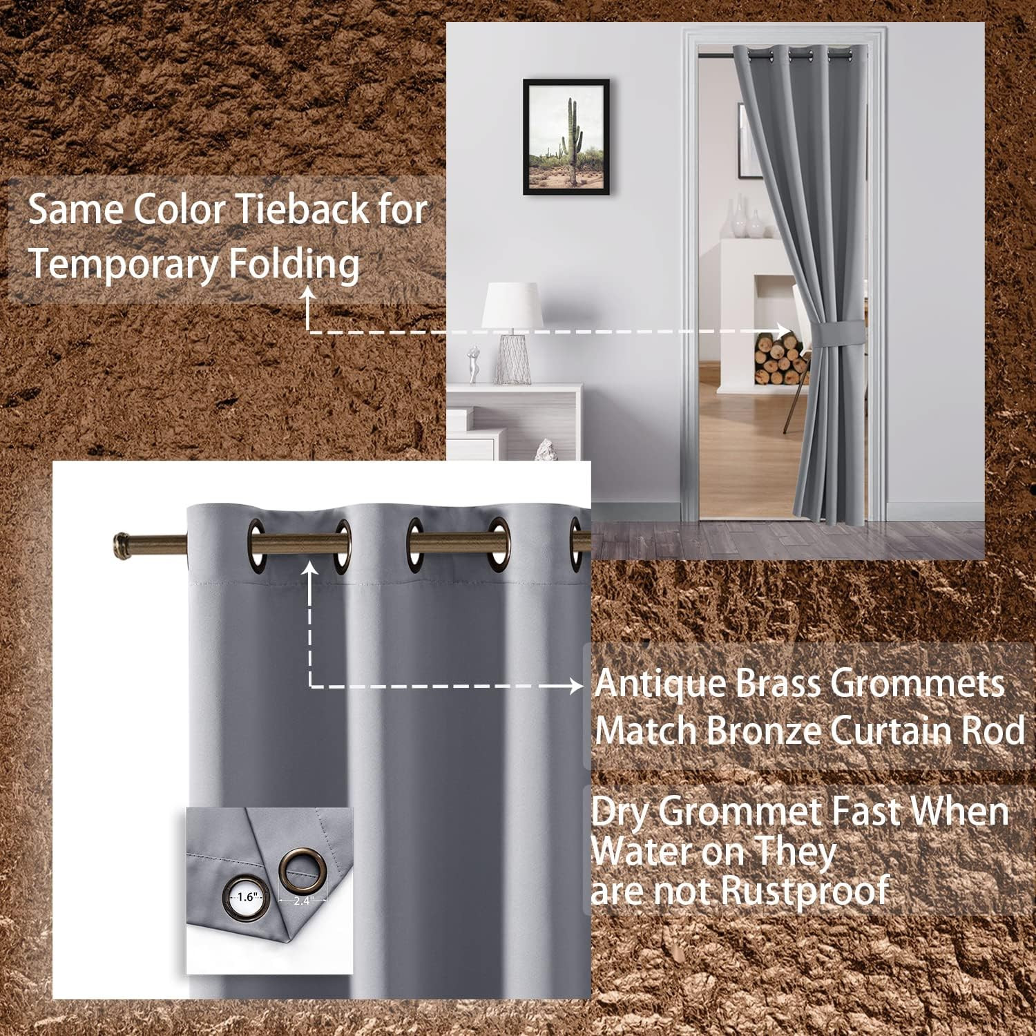 Thermal Insulated Door Curtain for Doorway, Closet Curtain for Open Closet, Wide