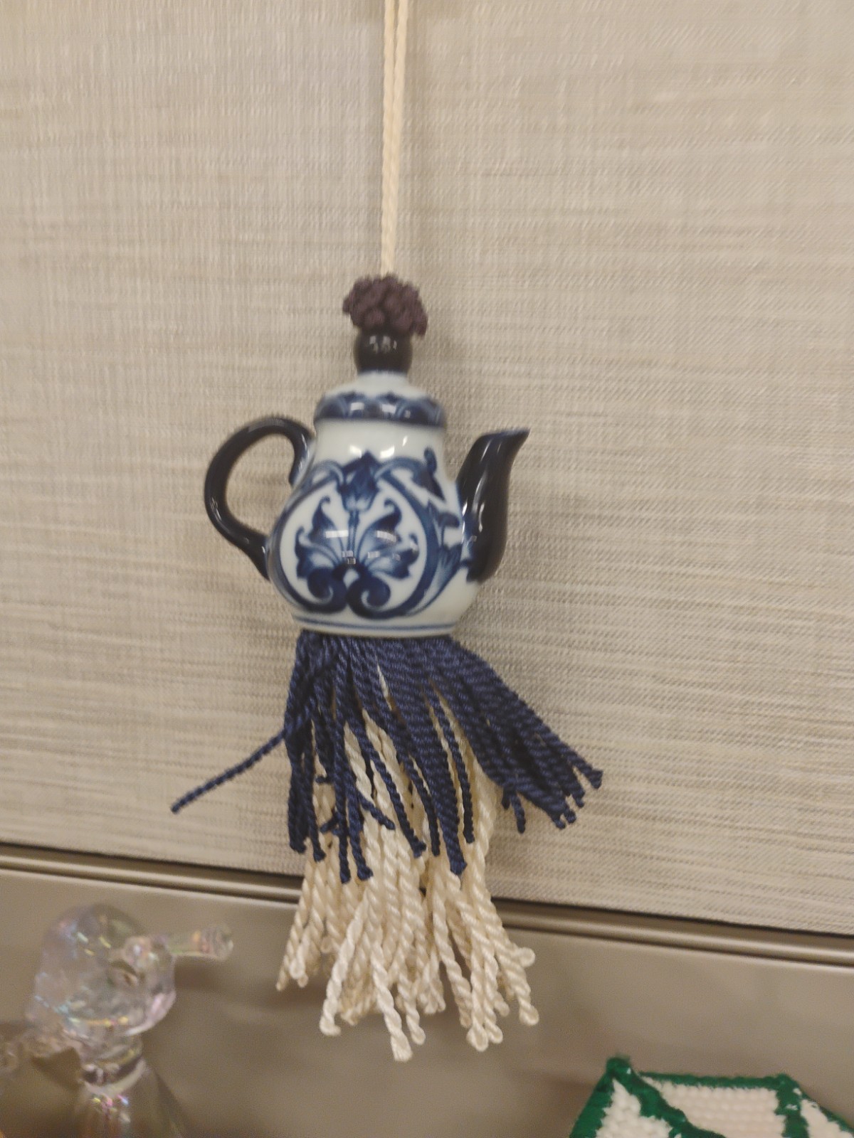 Tassle Curtain Tieback – Lillian Vernon LV29 – Single pc/replacement Blue/White
