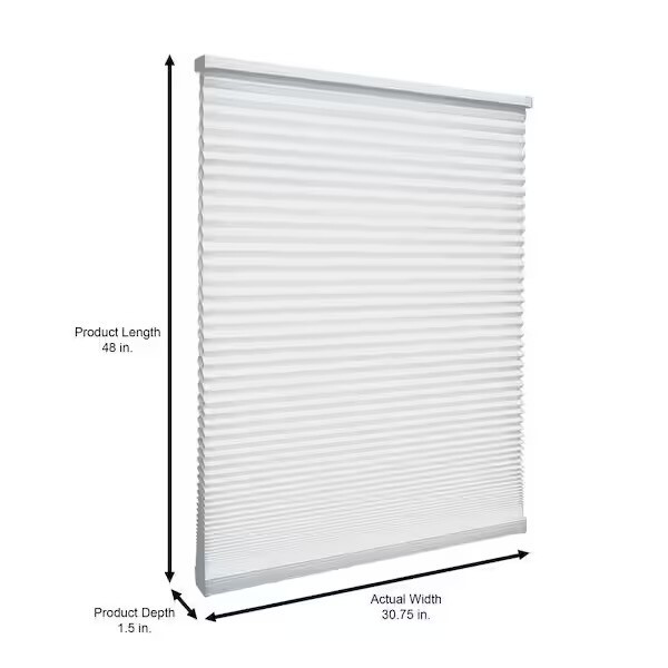 HDC Cordless Light Filtering Cellular 31″ W x 48″ L Shade in Snow Drift, NEW