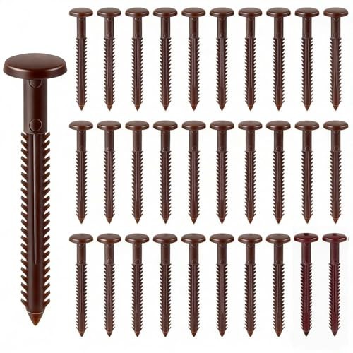 3 Inch Vinyl Shutter Fasteners, Window Shutter Panel Pegs 30Pcs Federal Brown