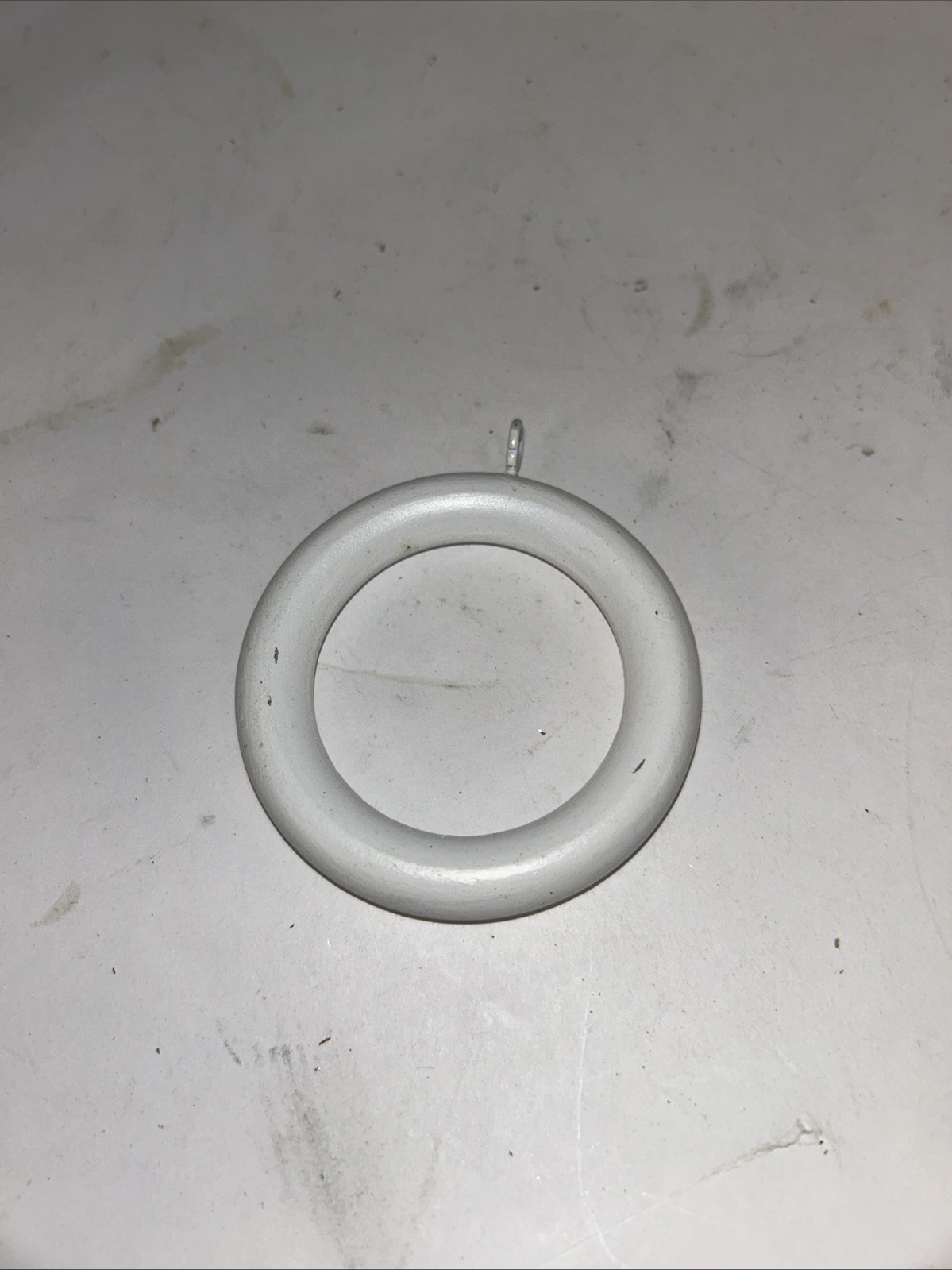 Lot Of 14 Small White Wooden Drapery Rings 1 3/4”