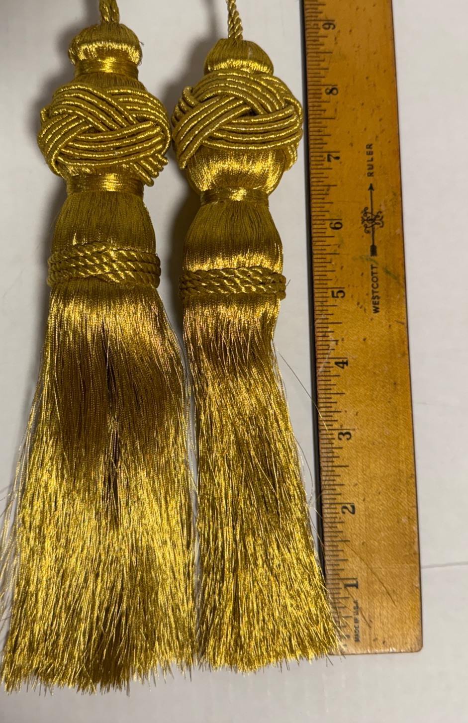 1 Pair Ex-Large Curtain Tassel Tie-Backs Classic Traditional Gold Handmade VTG