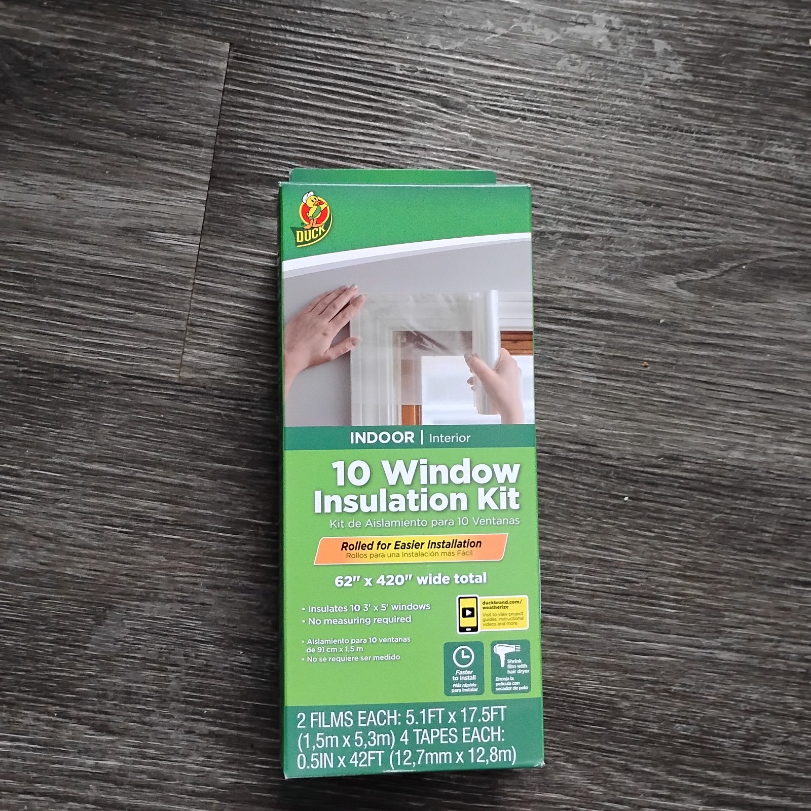 Duck Indoor 10 Window Insulation Kit 62 inch x 420 inch wide Total Rolled Film