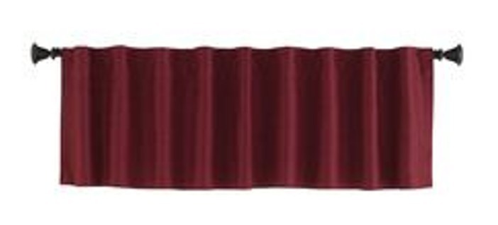 Style Selections Bernard Red Back Tab Valance Minimalist 60″ x 15″