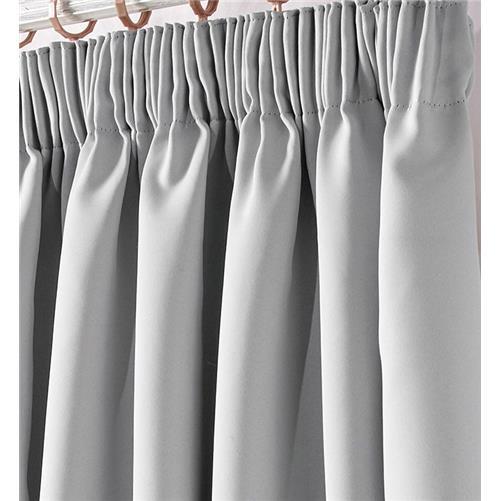 Pair Pencil Pleat Tape Top Plain Thermal BLACKOUT LINED Curtains with Tie Backs