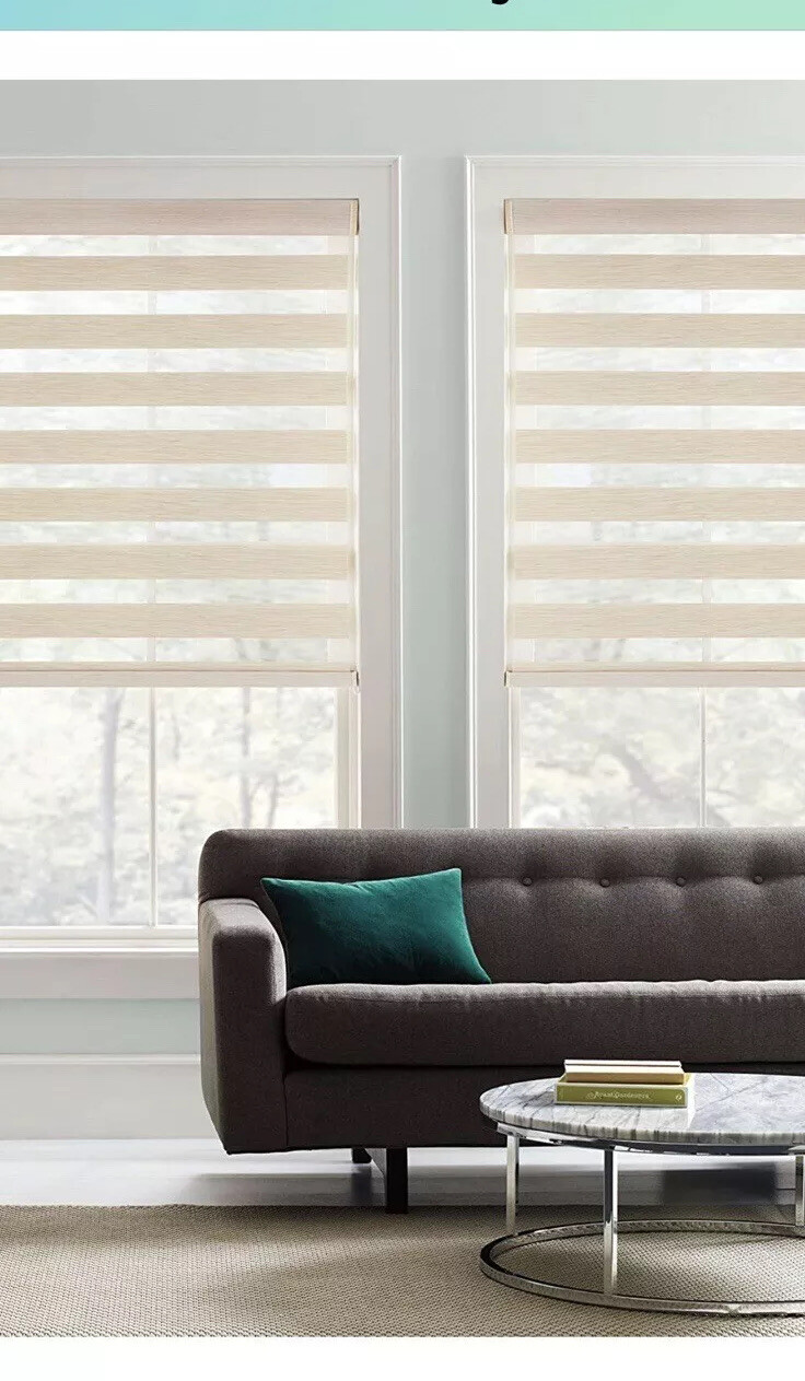 Cordless Sheer layered shade-24”x72”-natural by Universal Home Fashions
