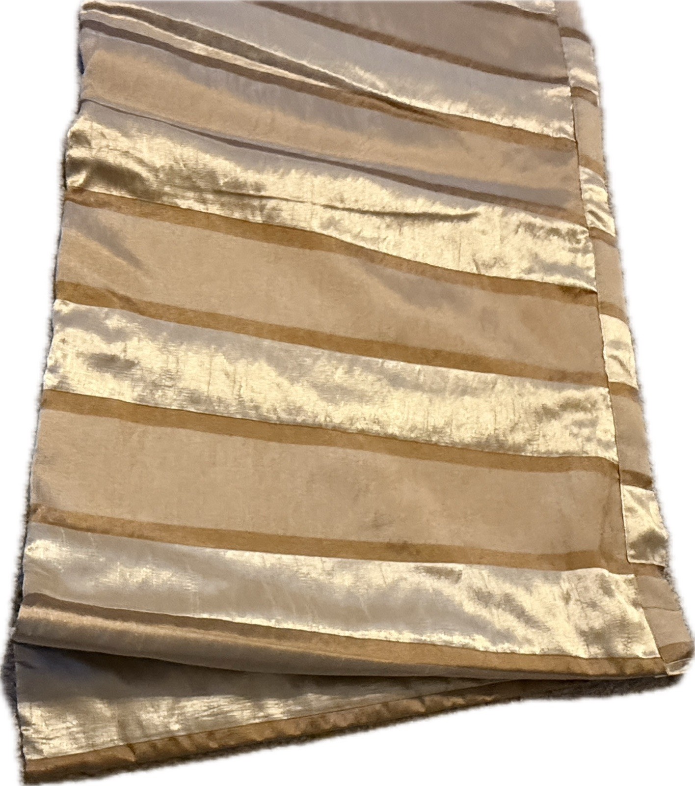 Set 3 Luxury Silk Valances Short Curtains Window Treatments Silk Gold Brown