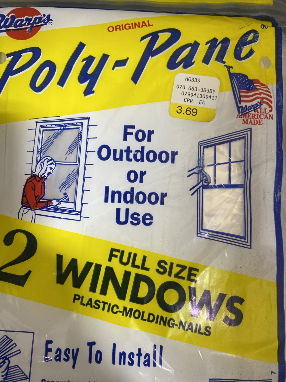 Warp’s 2 Piece 3’x6′ Storm Window Transparent Plastic Film Water Resistant Kit