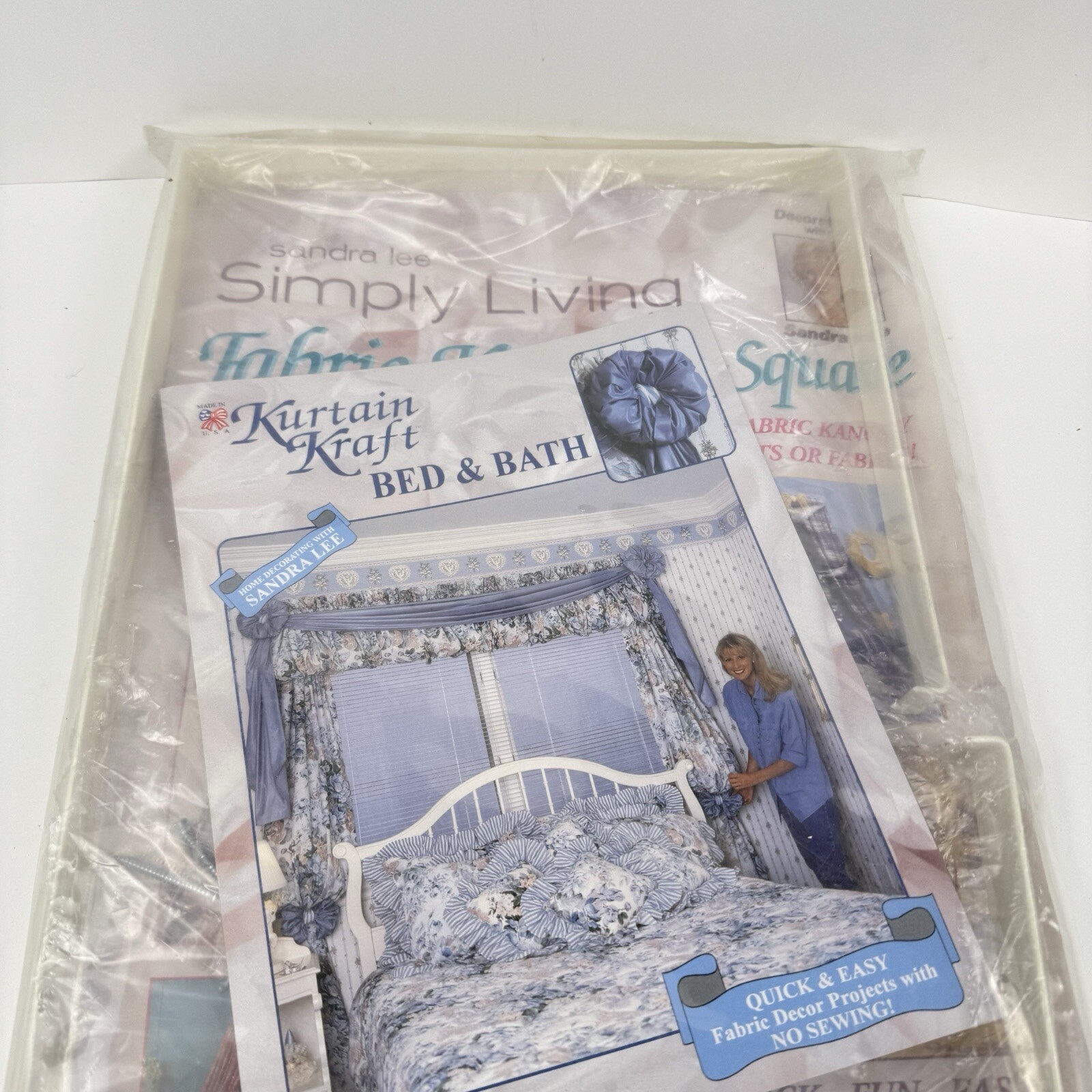 VTG Sandra Lee Simple Living Fabric Canopy Square Curtain Panel Craft No Sew Kit