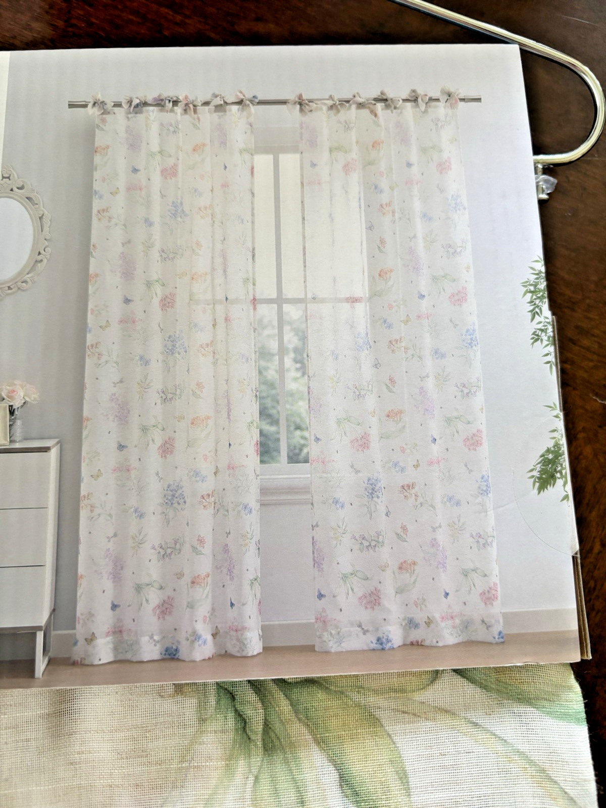 Lenox Butterfly Meadow Tie Top Curtains Drapes Panels 37″ x 84″ Set of 2