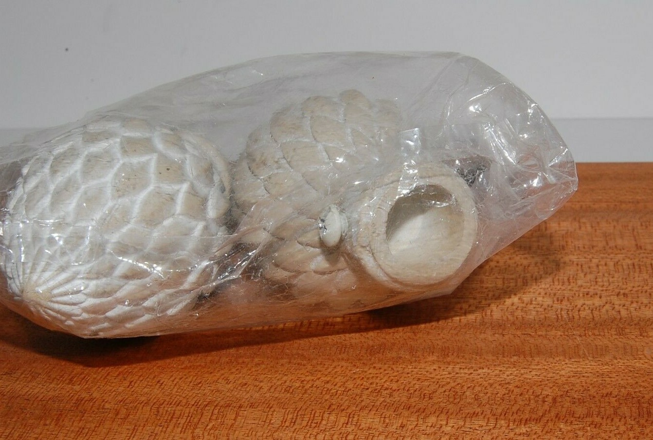 Decorative Finials Pinecone Style Beige Color 3 1/4″ Long Set Of 2