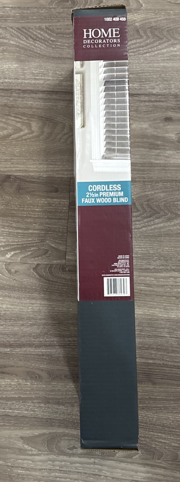Driftwood Gray Cordless 2.5 in. Premium Faux Wood Blind – 23 in. W x 72 in(O5)