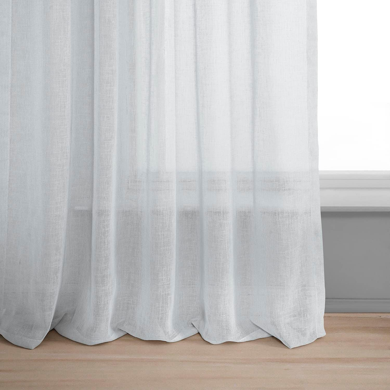 Solid Sheer Curtains for Living Room Linen Texture 50 X 96 (1 Panel), SHCH-SS071