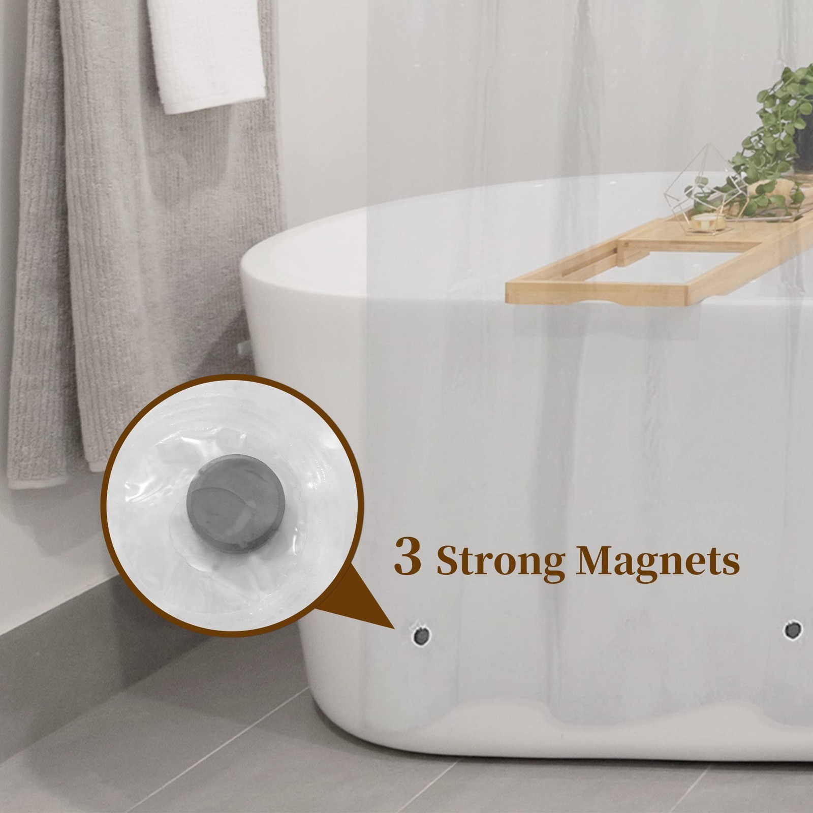 Barossa Design Plastic Shower Liner Clear 72″W x 72″L (Pack of 1), 1a.