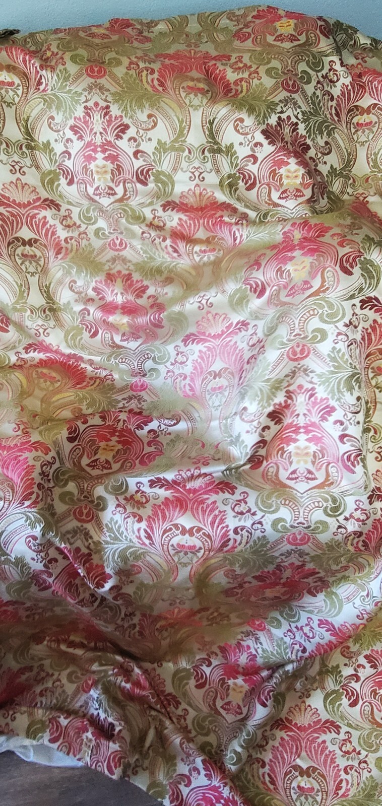 Pier 1 Curtains Jaquard Lined Pole Pocket 54 X 84 Green Pink Beige