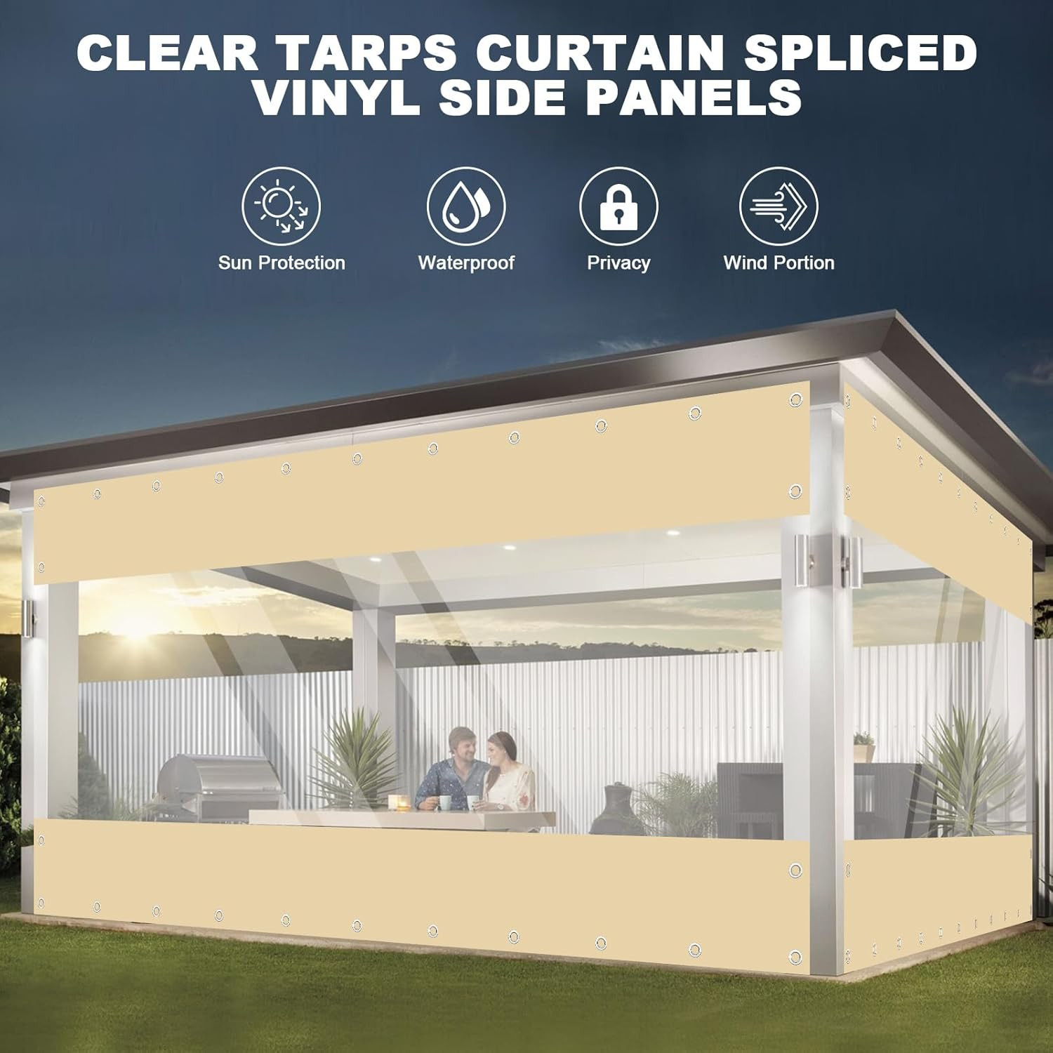 Clear Vinyl Curtains for Patio Enclosure 23Oz Heavy Duty Waterproof Anti Uv…