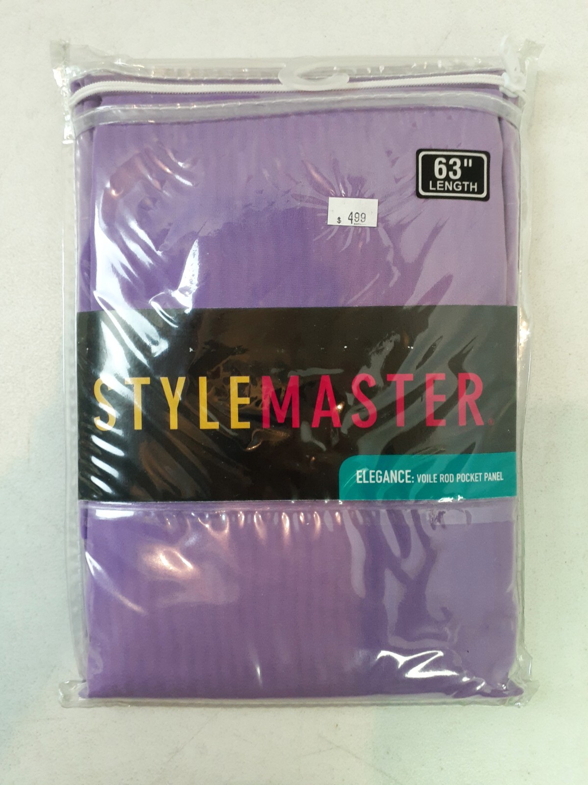 STYLE MASTER 1 Elegance Voile Rod Pocket Panel 60×63 & 1 Layered Valance Lilac