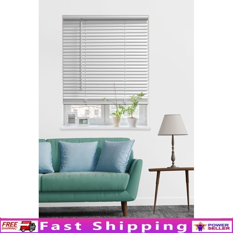 Cordless Vinyl Mini Blinds Room Darkening 1 in Slats Child Safe Anti-Microbial