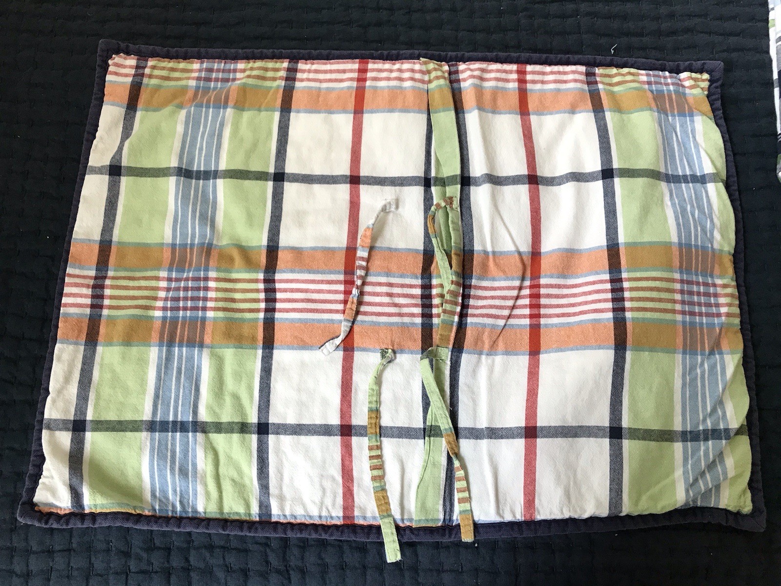 Pottery Barn Kids Madras Plaid Patchwork Blackout Curtain Panel 42×83 + 1 Sham
