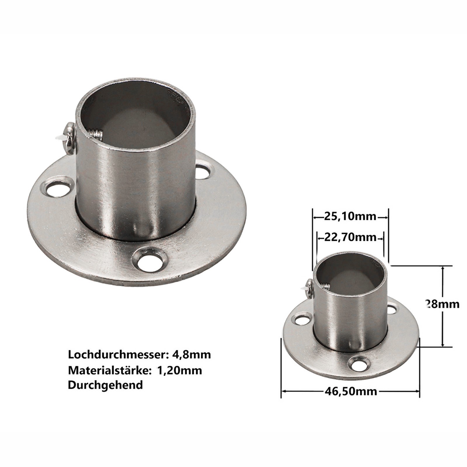 High Quality Polished Stainless Steel Flange Connection for Wall Mounting