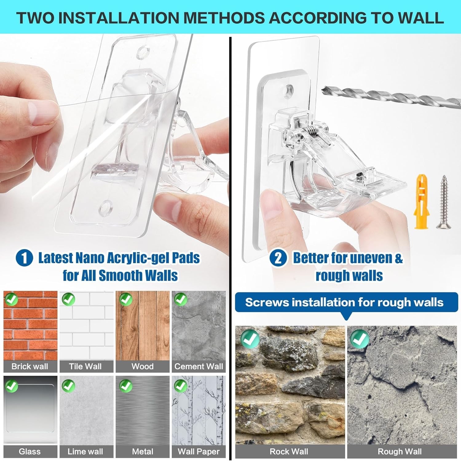 Transparent No Drill Curtain Rod Hooks – Multi-Functional & Seamlessly Stylish