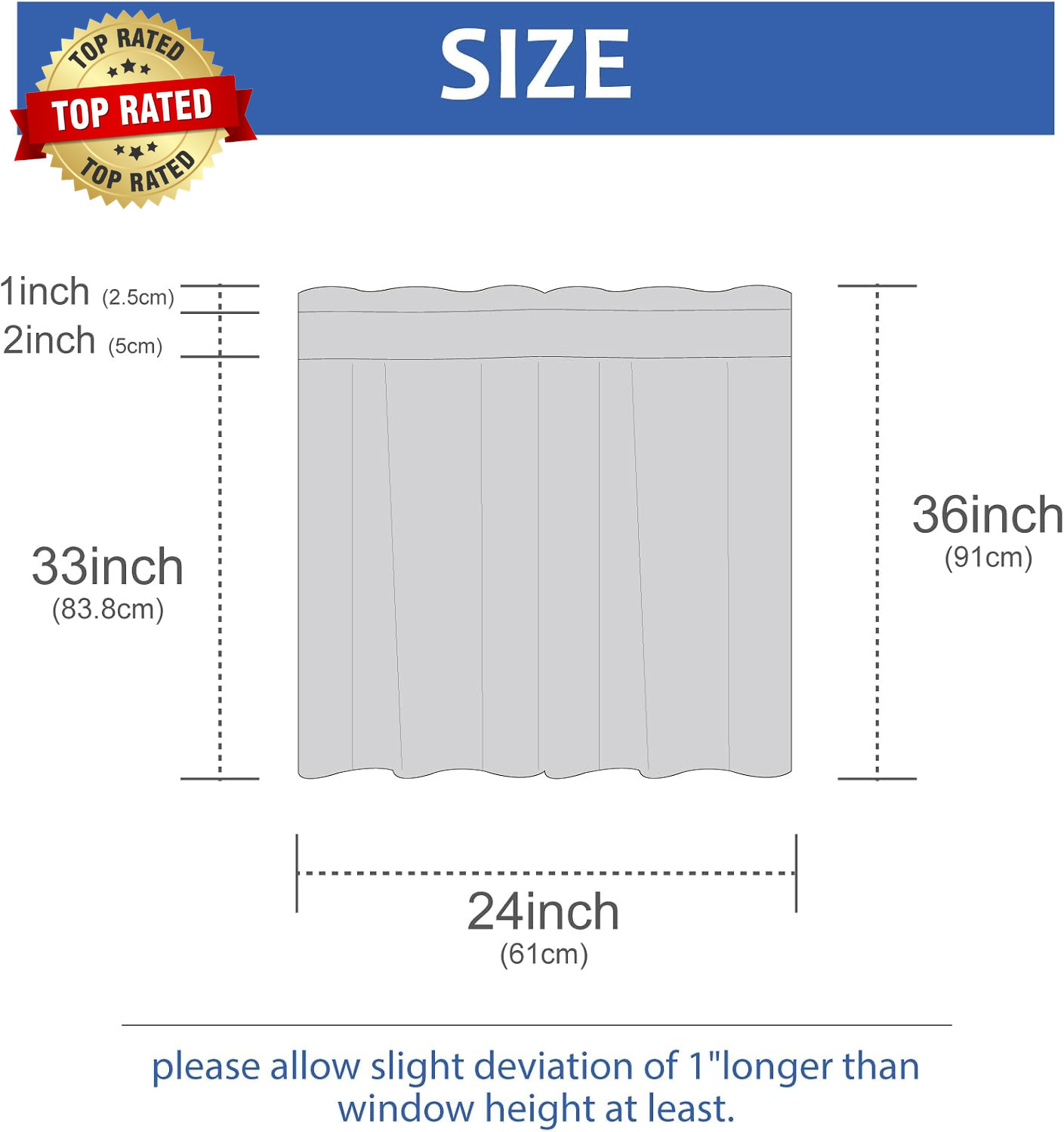 White Waffle Bathroom Window Curtains, 24 W X 36 L Inch Each | Water Repellent,