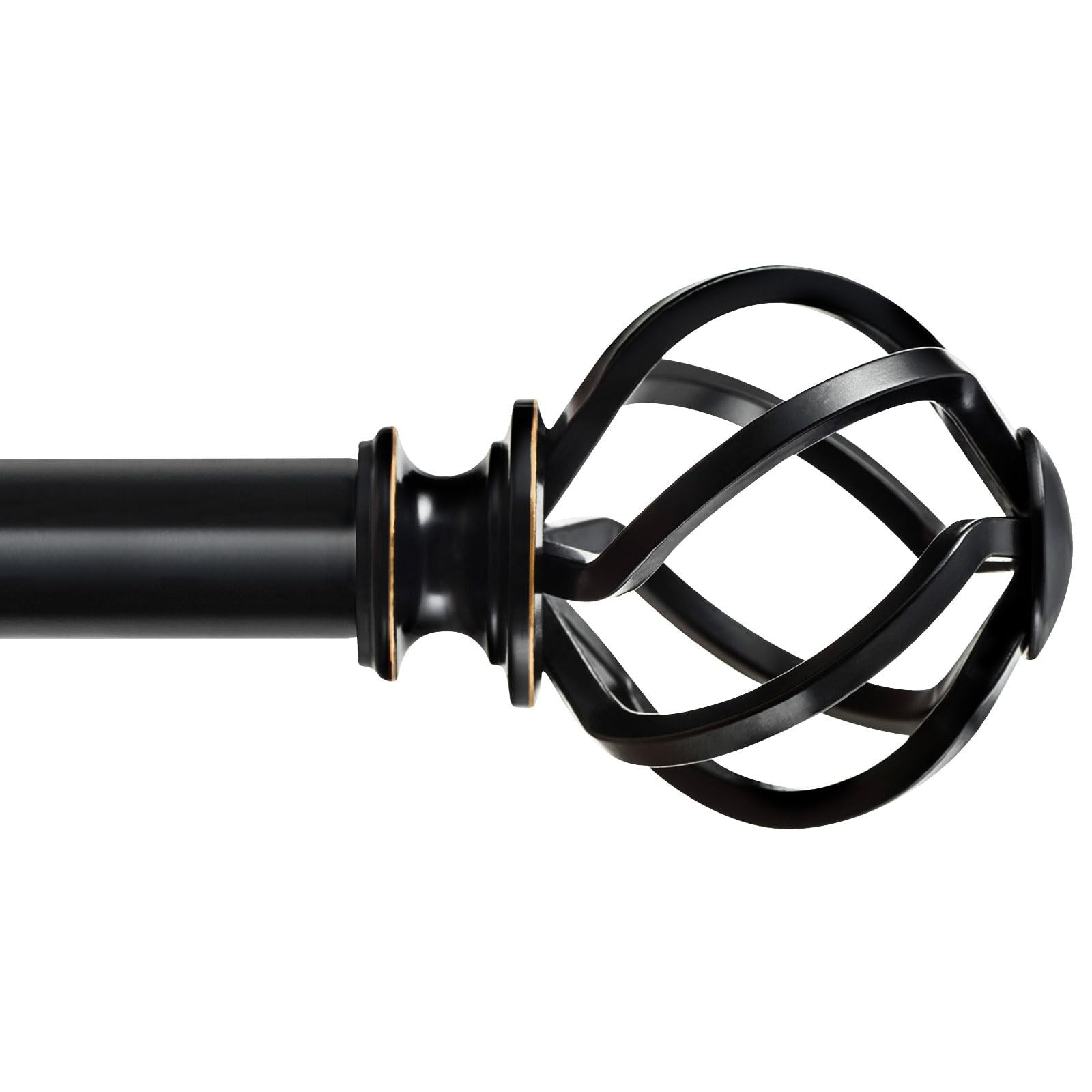 2 PCS Black Twisted Cage Replacement Finials Fits 1 Or 7/8 Inch Curtain Rods