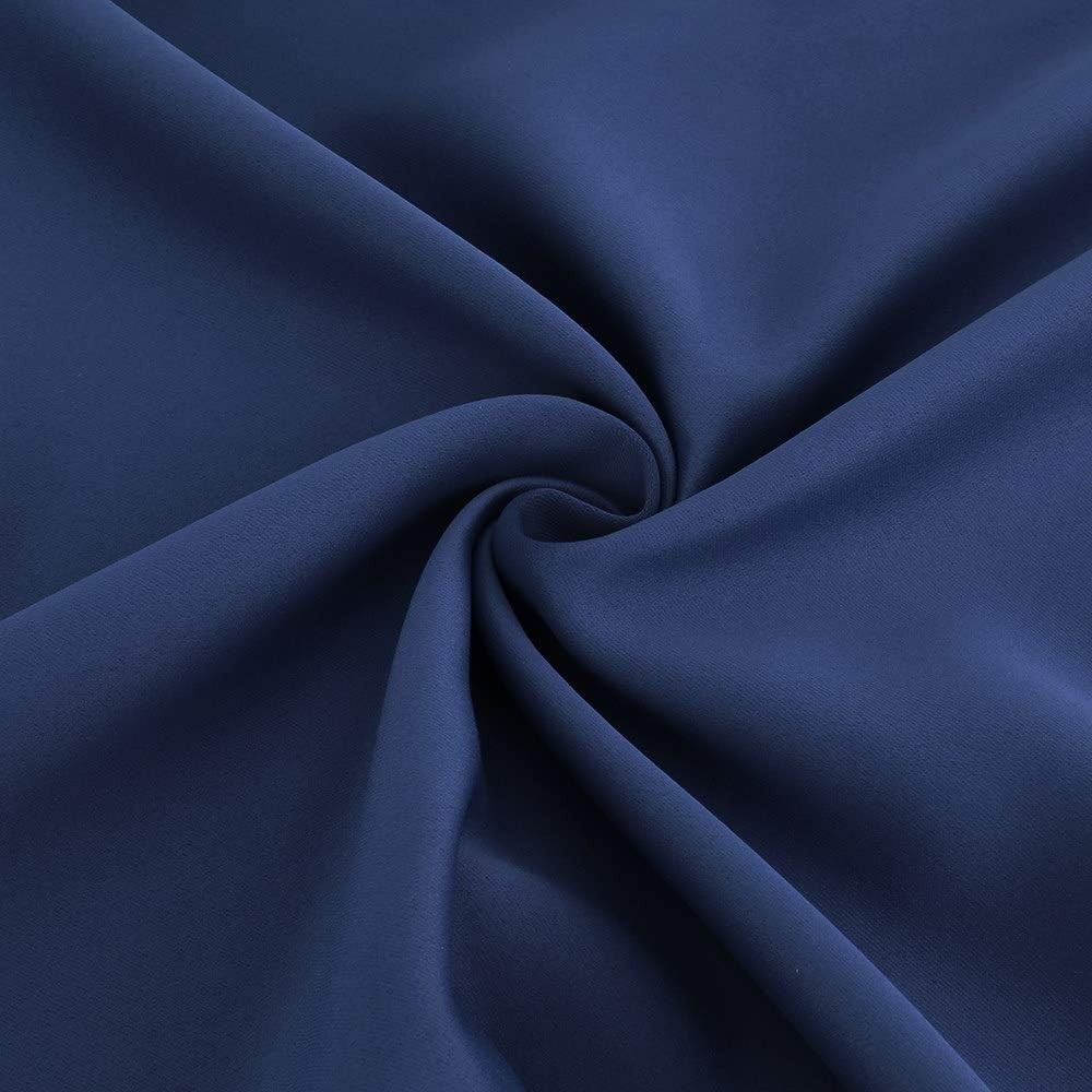 Navy Blue Grommet Blackout Curtains for Bedroom Thermal Insulated Room Darken…
