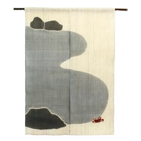 Japanese Linen Long Noren -Traditional Door Shop Curtain Natural Beige Gift