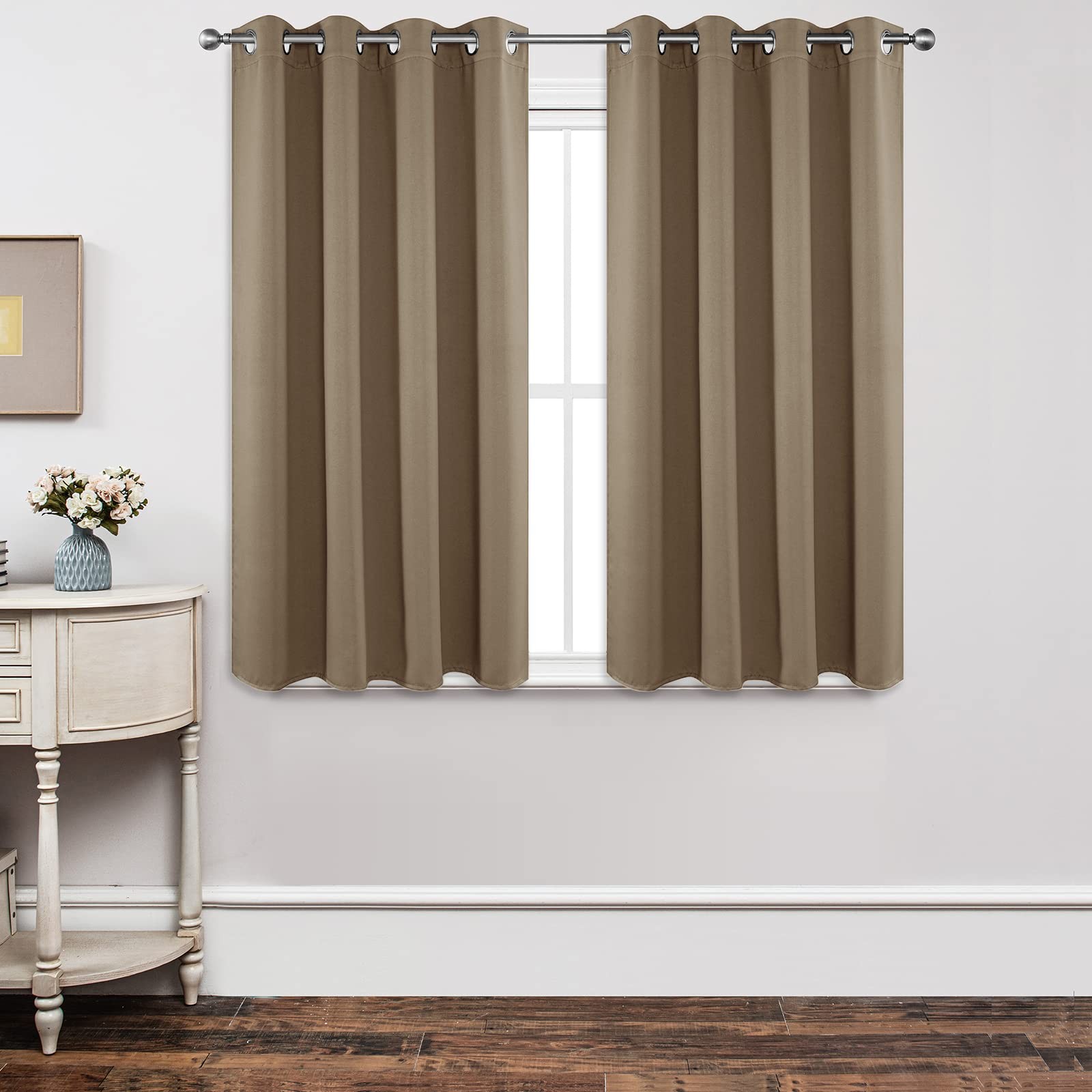 Blackout Curtains 54 Inch Length 2 Panels Set Thermal Insulated Long Curtains D