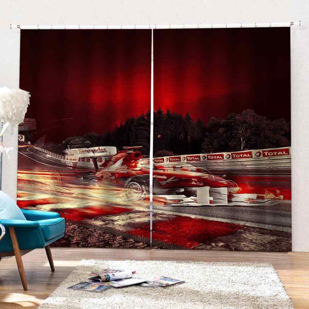 fierce competition under red sky Printing 3D Blockout Curtains Fabric Window