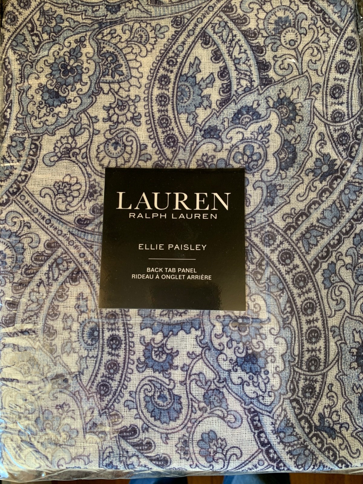 LAUREN Ralph Lauren Ellie Paisley Back Tab Panel Curtain Blue White 50×96