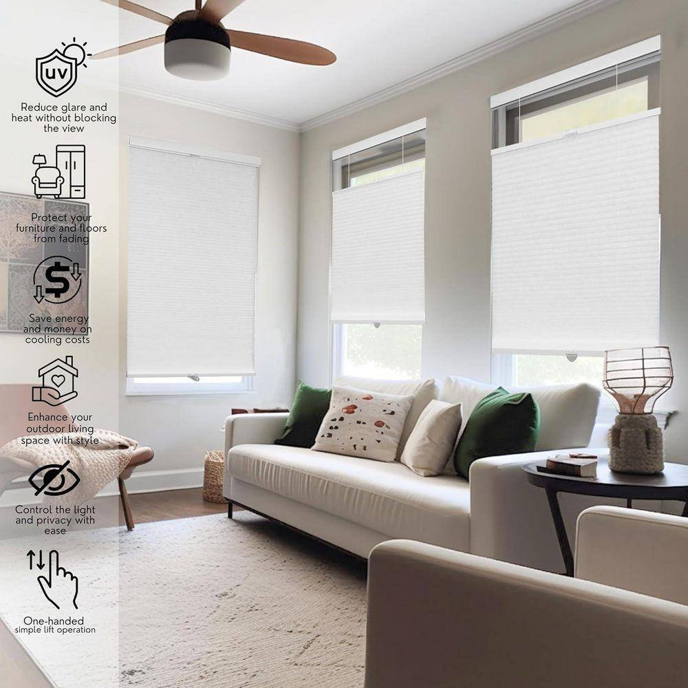 Cut-To-Size White Light Filtering Cordless Top down Bottom up Polyester Cellular