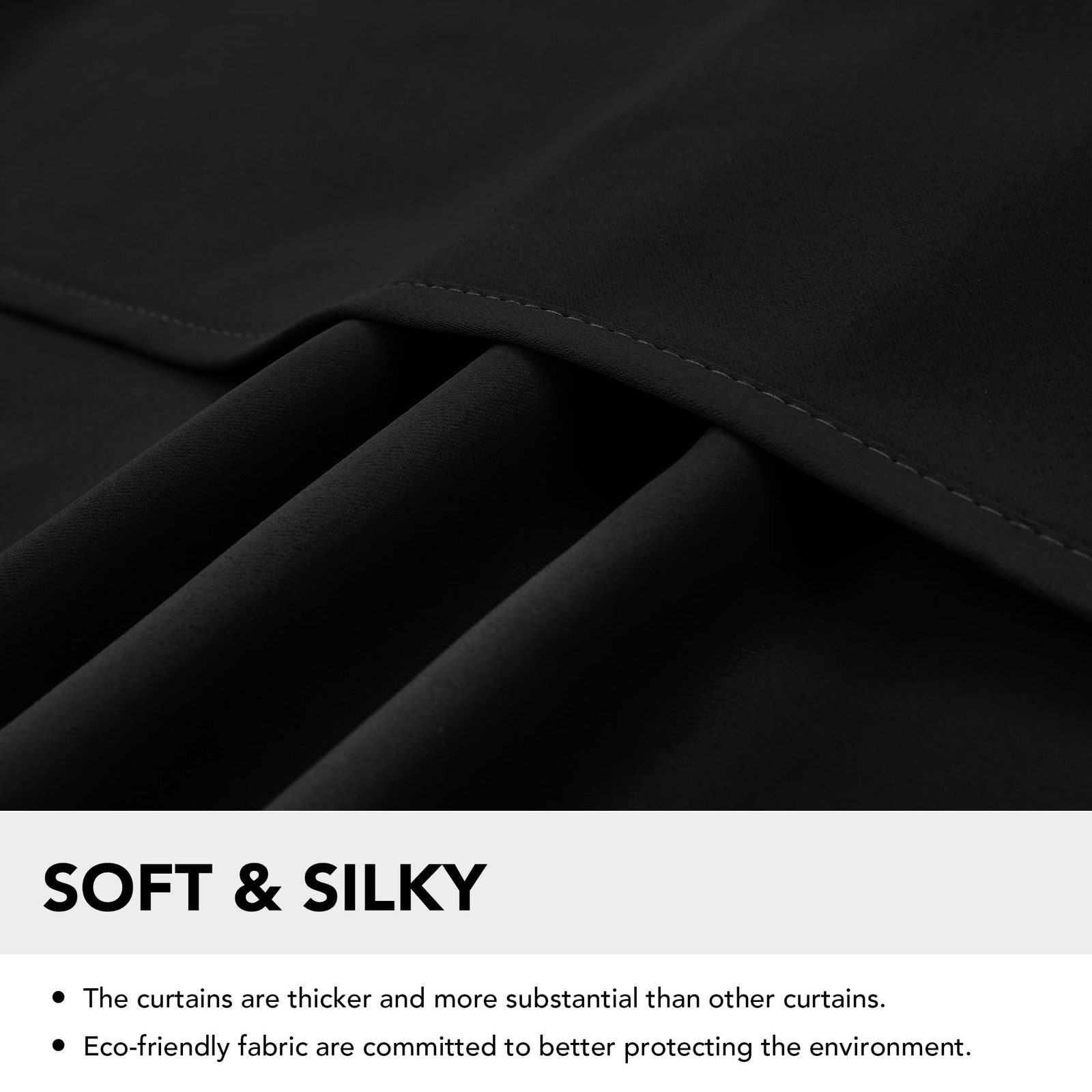 Blackout Curtain Panel – Solid Grommet Top, Thermal Insulated & Energy‑Saving…
