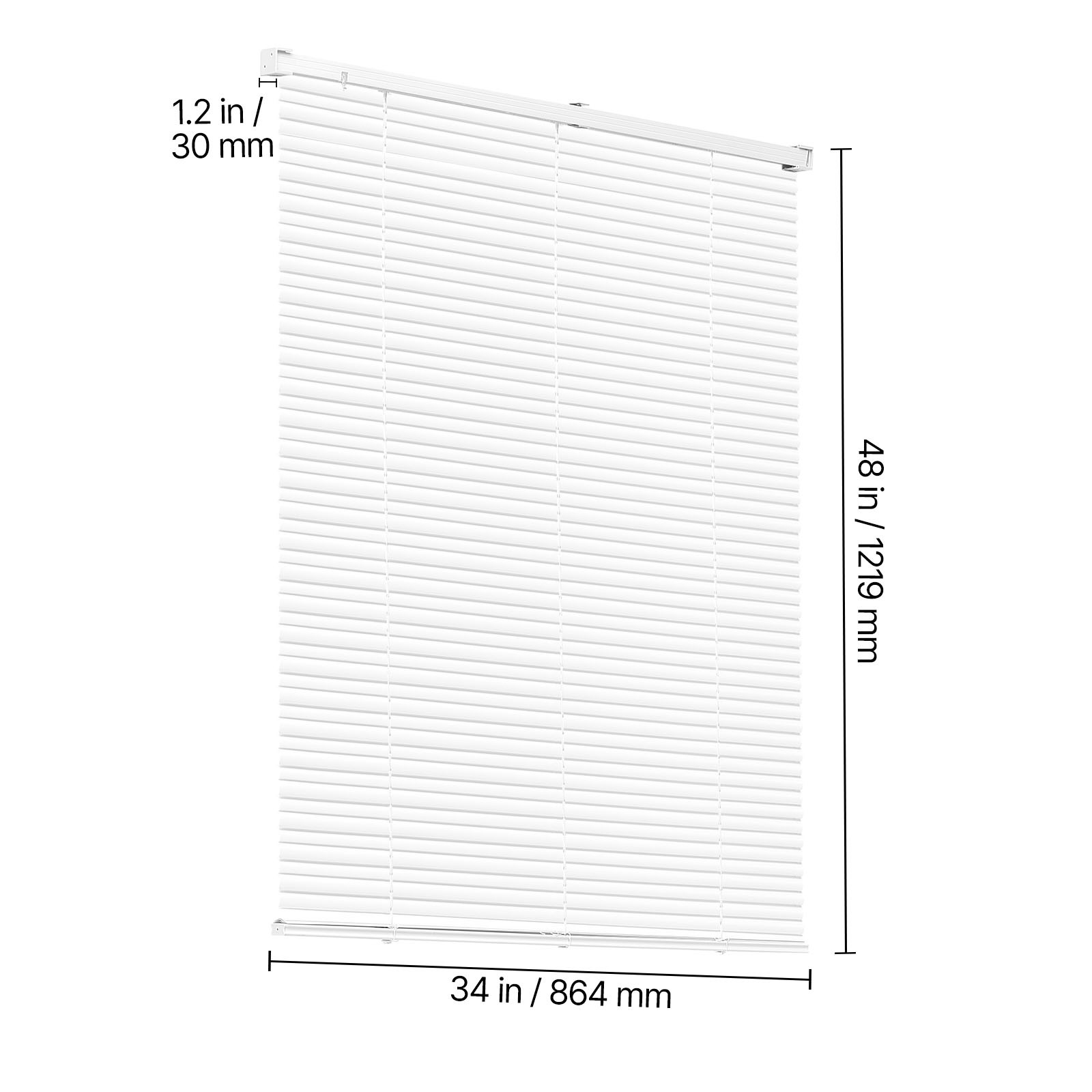 Uimoso Cordless Horizontal Mini Blinds, 34″ W x 48″ H, 1″ Slats, Light Filtering