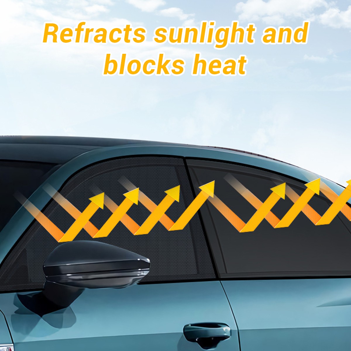2/4Pcs Car Front Rear Window Mosquito Net Sun Shade UV Protection Mesh for Sedan