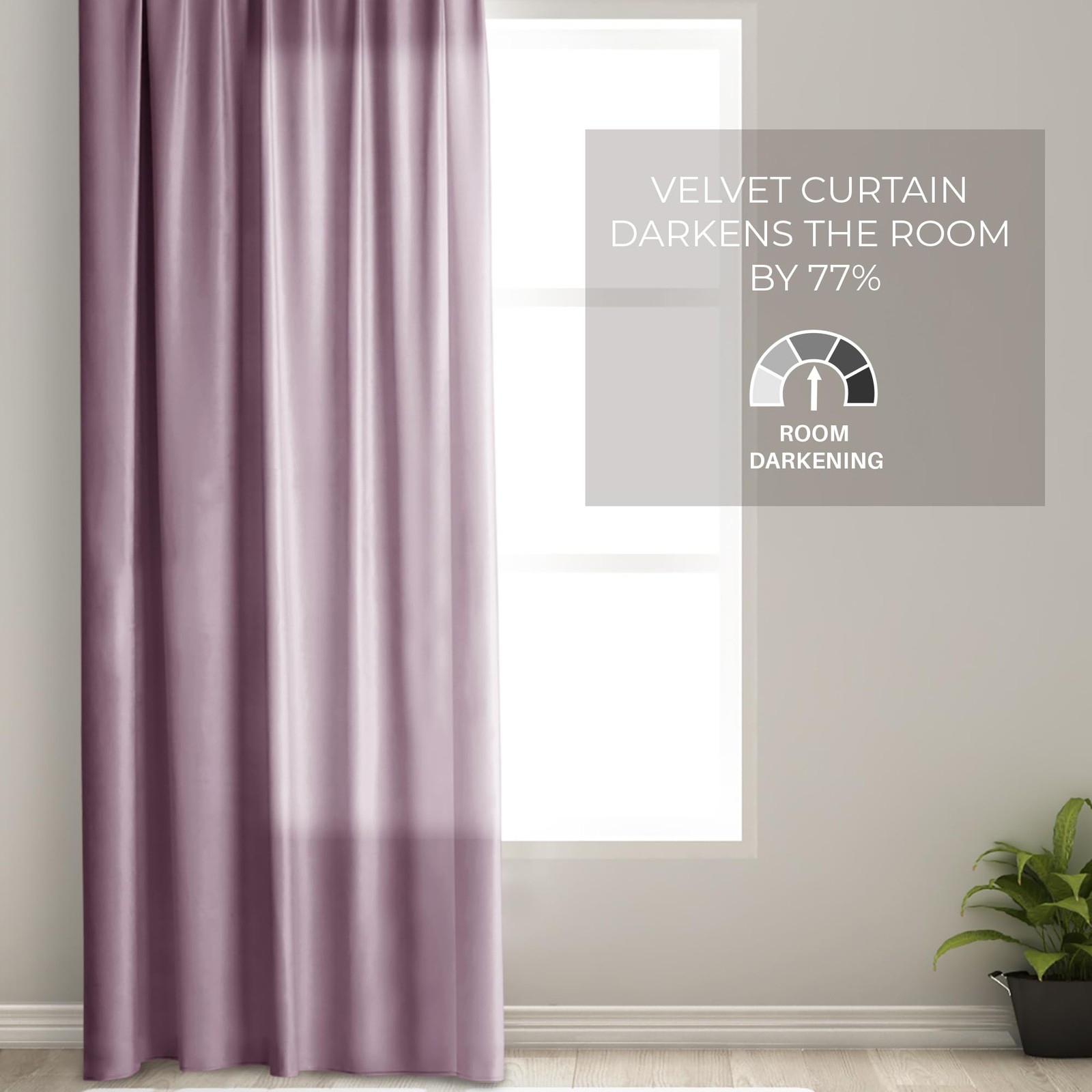 Restilo Set Curtain H 270 x W 140 cm with Tie Backs 54 x 10 cm Velvet Effect P…